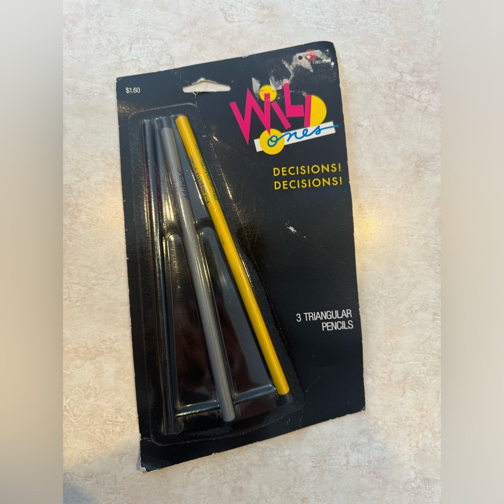 Vintage triangular message pencils